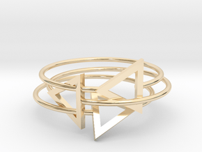 Triangles Ring in 14k Gold Plated Brass