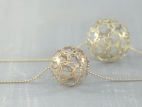 Pendant Flower Ball 28 in Polished Bronze