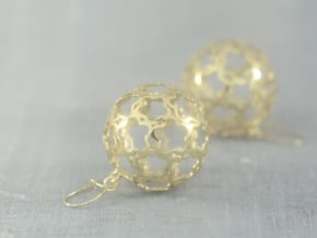 Earring set Flower Ball 28 in 14k Gold Plated Brass