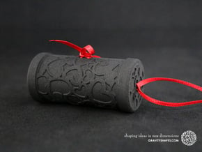 Solid Gift roll small with Hearts (6 cm) in Black Natural Versatile Plastic