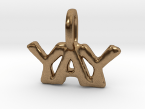 "Yay" Pendant in Natural Brass