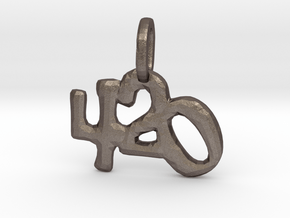 "420" Pendant in Polished Bronzed Silver Steel