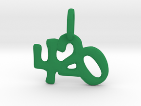 "420" Pendant in Green Processed Versatile Plastic