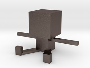 Square Man in Polished Bronzed Silver Steel