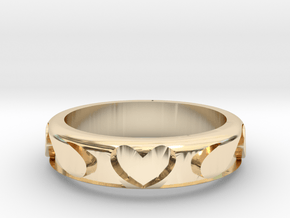 Heart Wave Ring  US Size 6 in 14K Yellow Gold