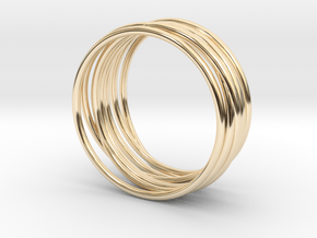 Complex Ring in 14k Gold Plated Brass