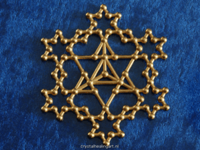 Merkaba Koch Fractal in Polished Gold Steel