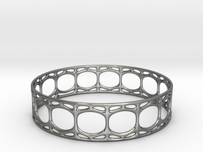 Voronoi Cylindrical Bracelet in Fine Detail Polished Silver
