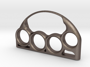 Chic Brass Knuckles with Custom Lettering in Polished Bronzed Silver Steel: 7 / 54