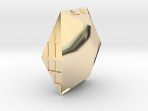 Zen Hexagonal jewel in 14k Gold Plated Brass: Large