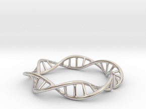 DNA Double Helix in Rhodium Plated Brass