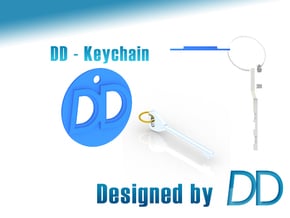 DD - Logo Keychain in Blue Processed Versatile Plastic