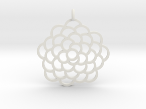 Fibonacci Pinecone Pendant in White Natural Versatile Plastic