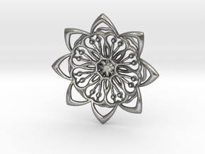 8PFlower in Natural Silver