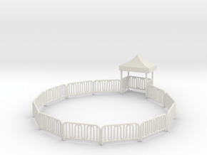 Dive Bomber Fence with entrance gate in White Natural Versatile Plastic