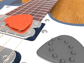 Guitar Pick Dimples - Oval Shape in Black Natural Versatile Plastic