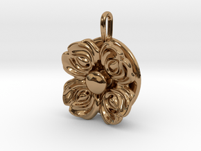 Floral Spinner Pendant in Polished Brass (Interlocking Parts)