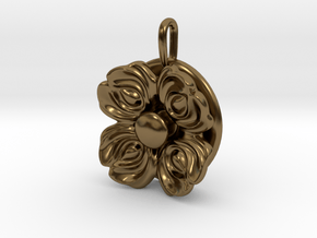 Floral Spinner Pendant in Polished Bronze (Interlocking Parts)