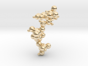 ATP Molecule Pendant in 14k Gold Plated Brass: Small