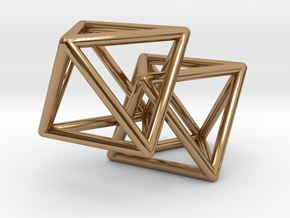 Interlocking Octahedron in Polished Brass (Interlocking Parts)