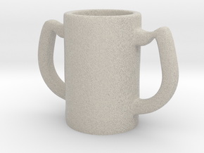 Two handles mug in Natural Sandstone: Small