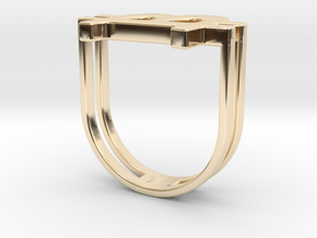 Bitcoin Ring 18 in 14k Gold Plated Brass