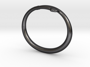 Bracelet "Snake" in Polished and Bronzed Black Steel: Medium