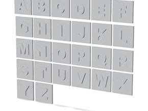 latin alphabet letters puzzle pieces in Tan Fine Detail Plastic