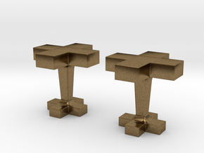 Plus cufflink in Natural Bronze