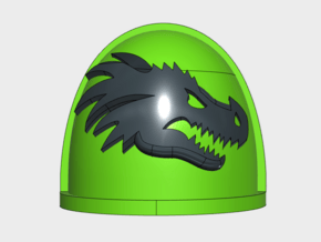 10x Dragon Head - G:4a Right Shoulders in Tan Fine Detail Plastic