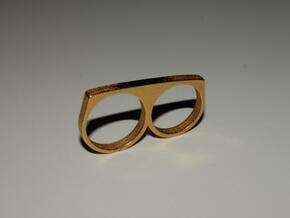 Dyplos Ring in Polished Gold Steel