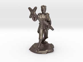 Circus Halfling Bard with Starknives in Polished Bronzed Silver Steel