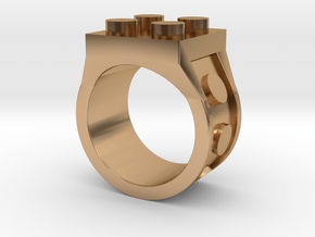 Brick 4 Stud Ring - Size 9  in Polished Bronze