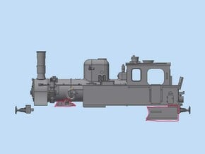 TT scale DSB class F plastic parts (part 2/2) in Tan Fine Detail Plastic