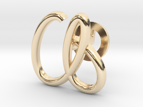 Cursive A Cufflink in 14k Gold Plated Brass