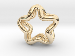 Double star ring in 14K Yellow Gold: Small