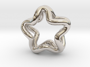 Double star ring in Rhodium Plated Brass: Small