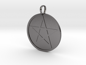 Pentagram Medallion in Polished Nickel Steel