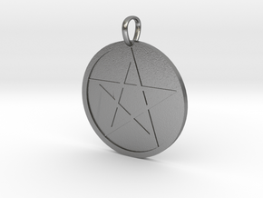 Pentagram Medallion in Natural Silver
