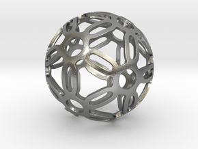 Symmetrical Pattern Sphere in Natural Silver: Medium