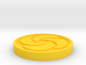 Bombos Medallion in Yellow Processed Versatile Plastic