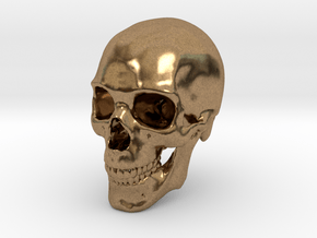 Human Skull 1:6 in Natural Brass