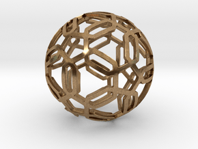 Pentagon Pattern Sphere in Natural Brass: Medium