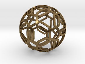 Pentagon Pattern Sphere in Natural Bronze: Medium