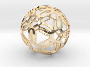 Pentagon Pattern Sphere in 14K Yellow Gold: Medium