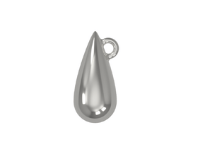 Tear drop pendant in Fine Detail Polished Silver
