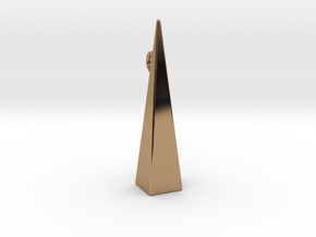 Minimalist pyramidal pendant or earrings in Polished Brass: Small