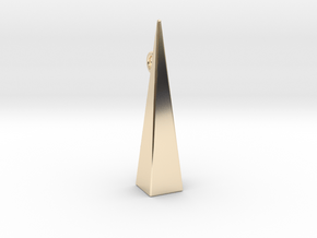 Minimalist pyramidal pendant or earrings in 14K Yellow Gold: Small