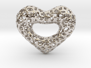 Netted Heart in Platinum