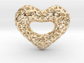 Netted Heart in 14k Gold Plated Brass